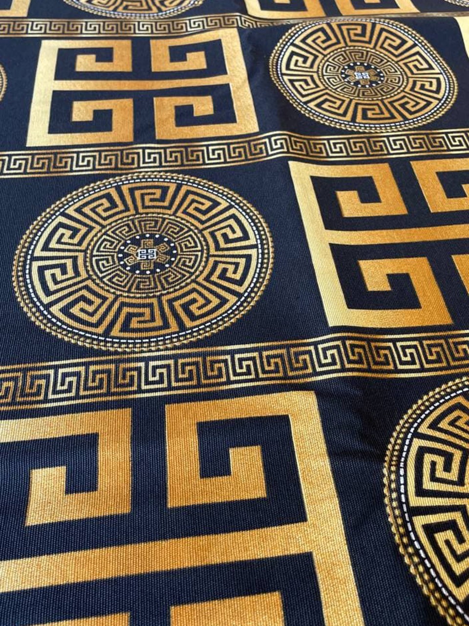 Scampolo Tessuto Greca Barocco Dorato Cotone LONETA Arredo 270X280 - WorldTessuti