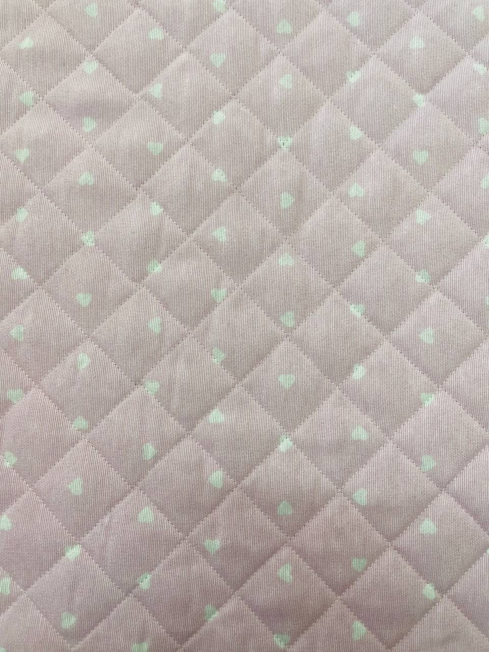 Tessuto Trapuntato Doubleface Rosa Cuori - WorldTessuti