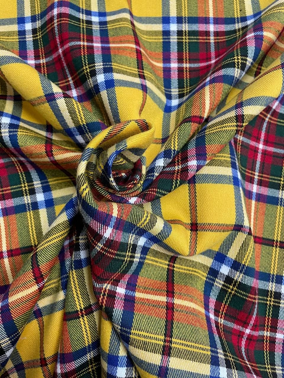 Tartan Scozzese Lanetta Quadro Giallo - WorldTessuti
