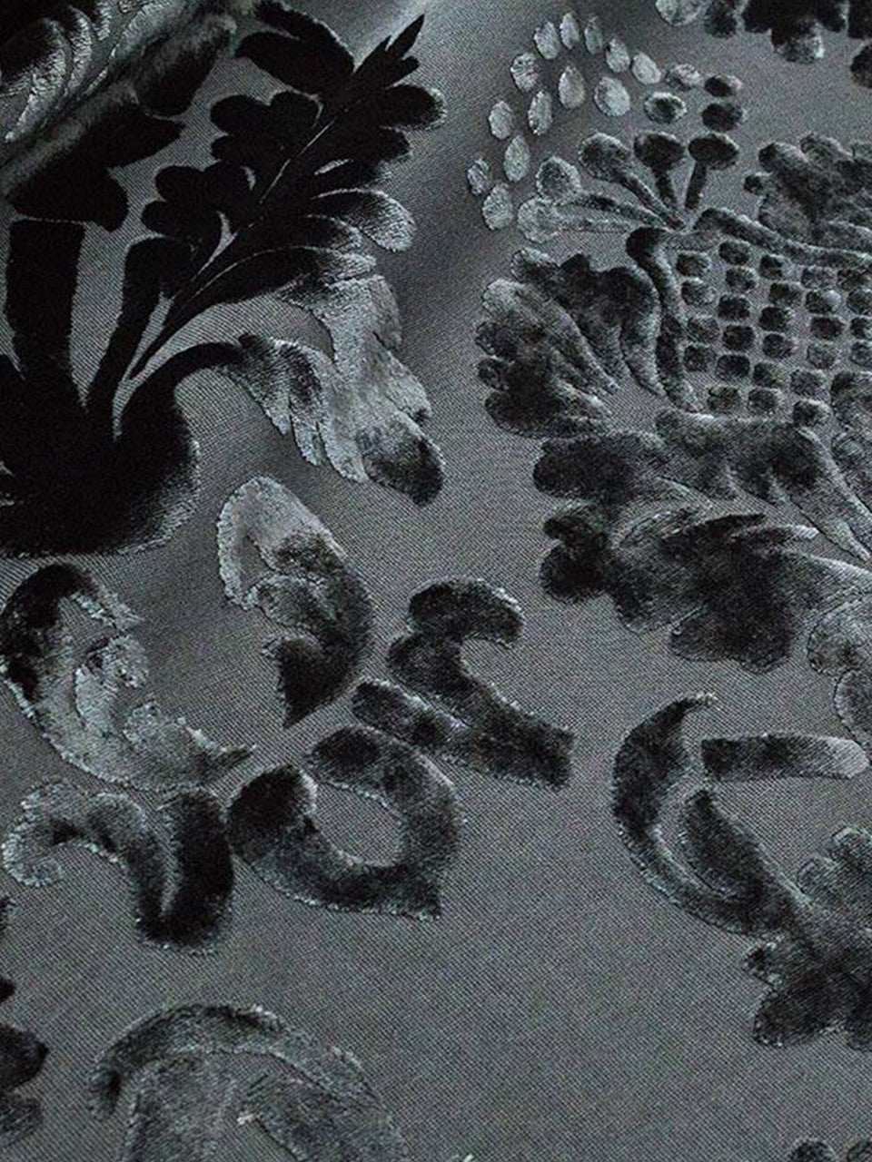 Damascato Jacquard Velluto Operato Nero