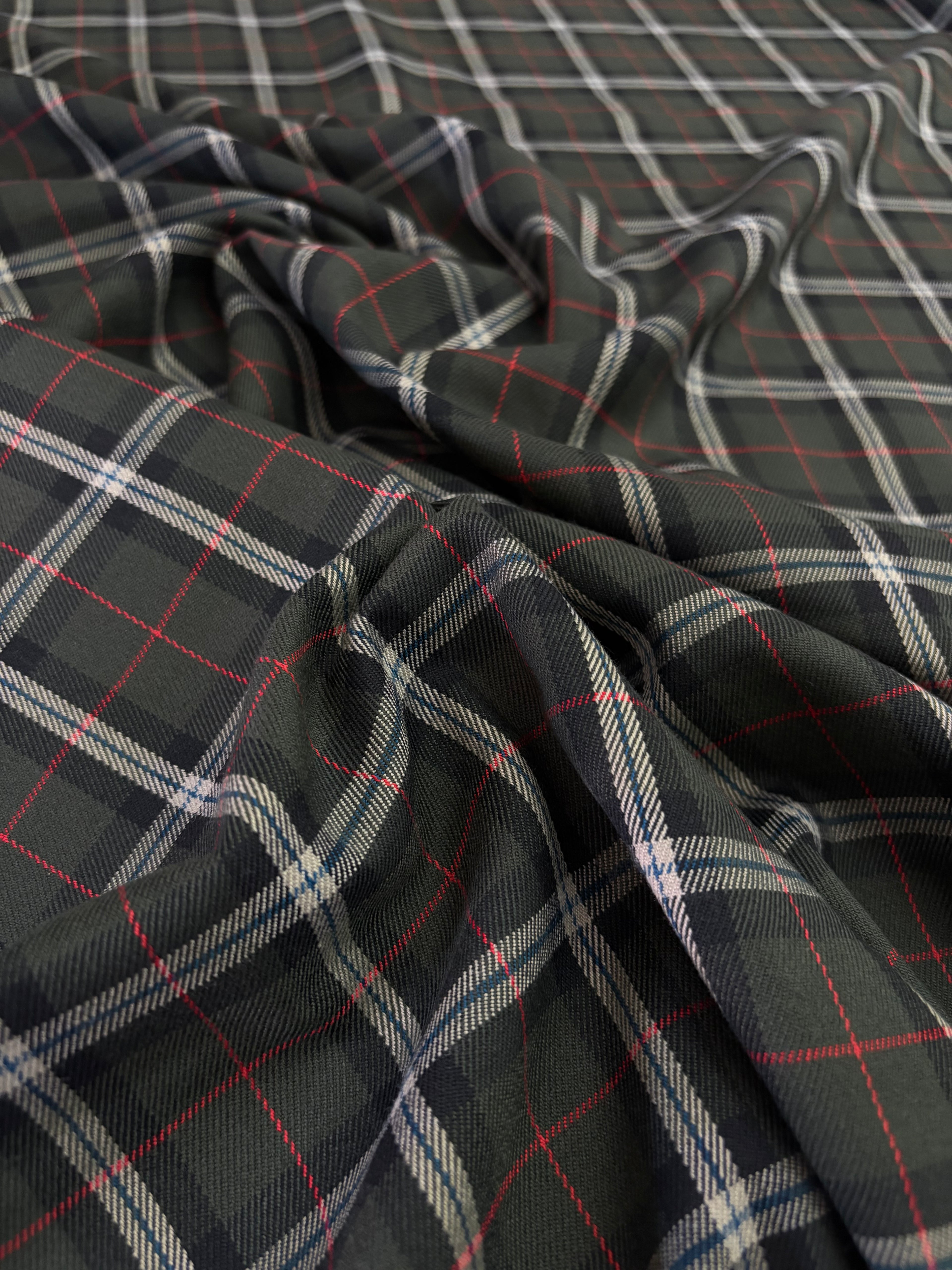 Tartan Scozzese Quadro Lanetta Verde Bottiglia - WorldTessuti