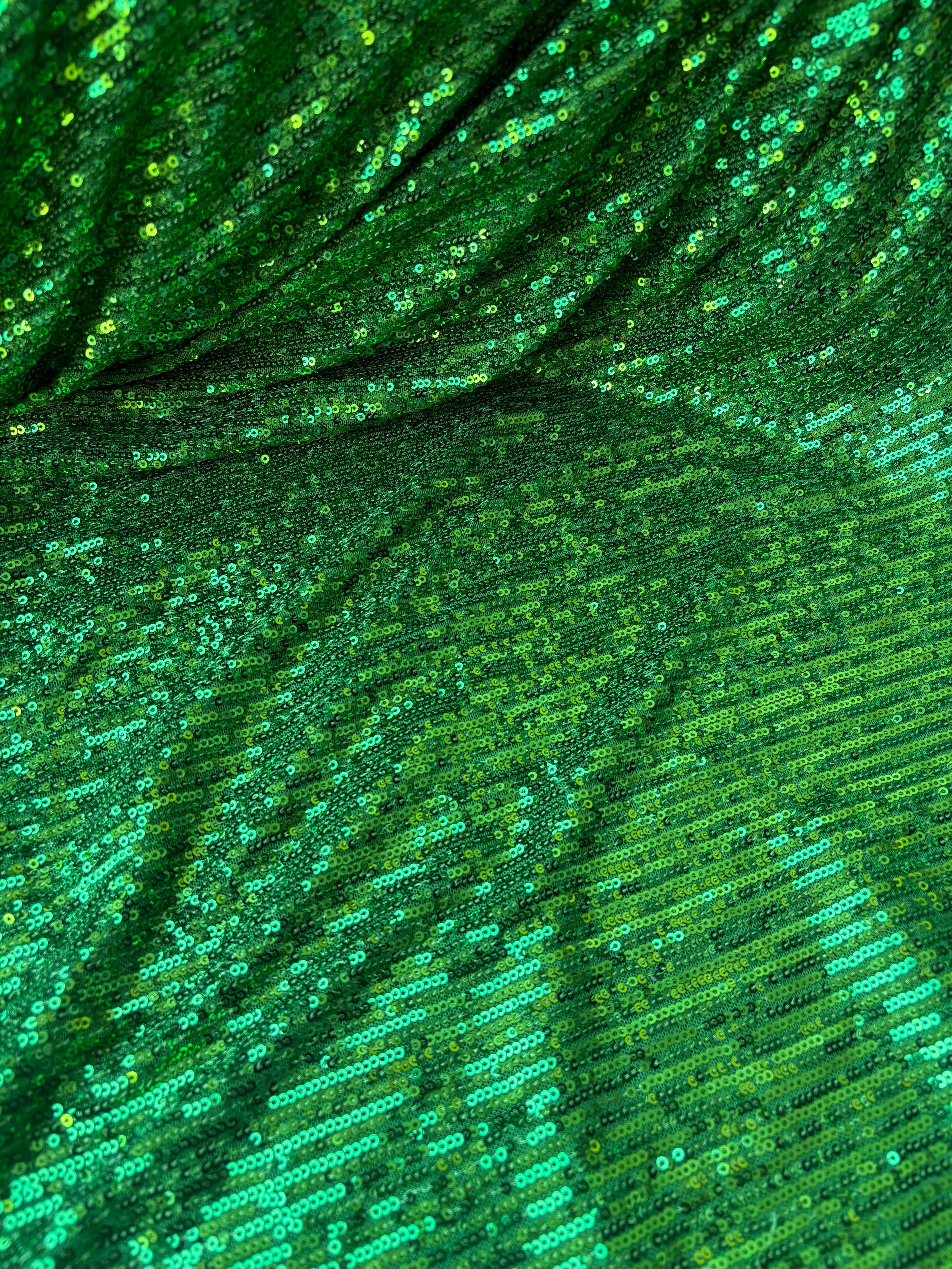 Pailettes Verde Bandiera Elastiche - WorldTessuti