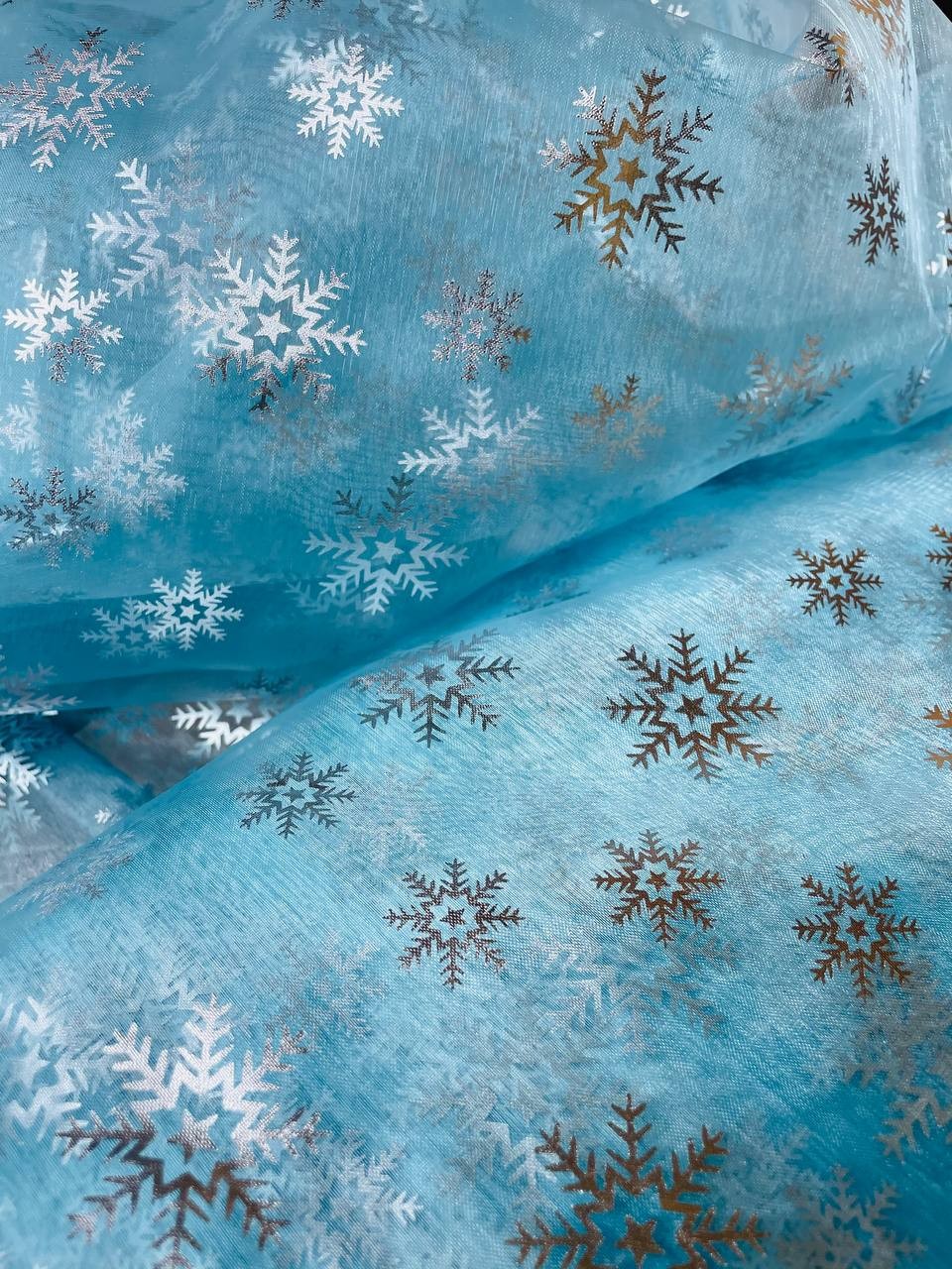 Organza Polvere Di Stelle Stile Frozen - WorldTessuti