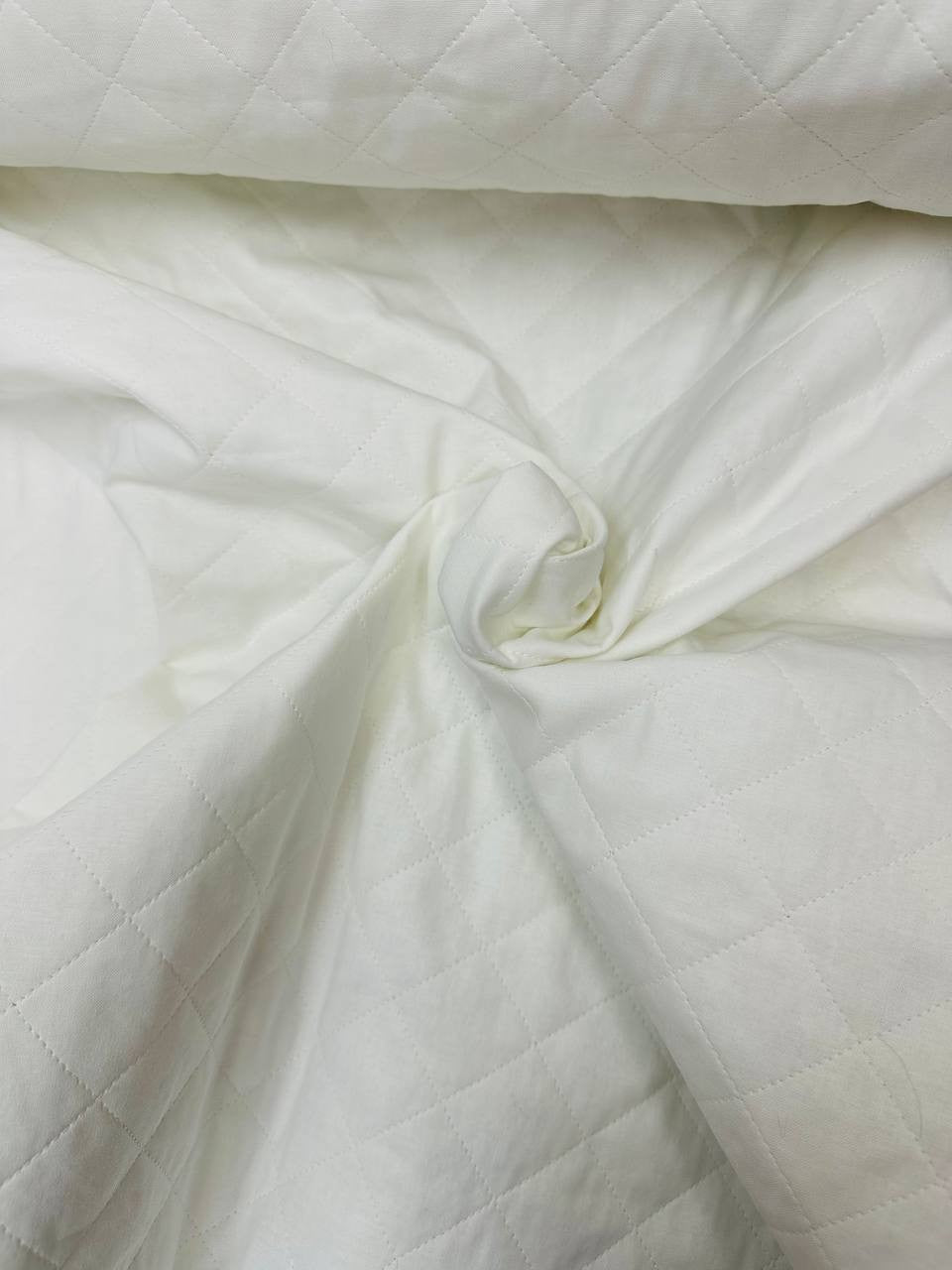 Trapuntino Cotone Rombi S Bianco - WorldTessuti