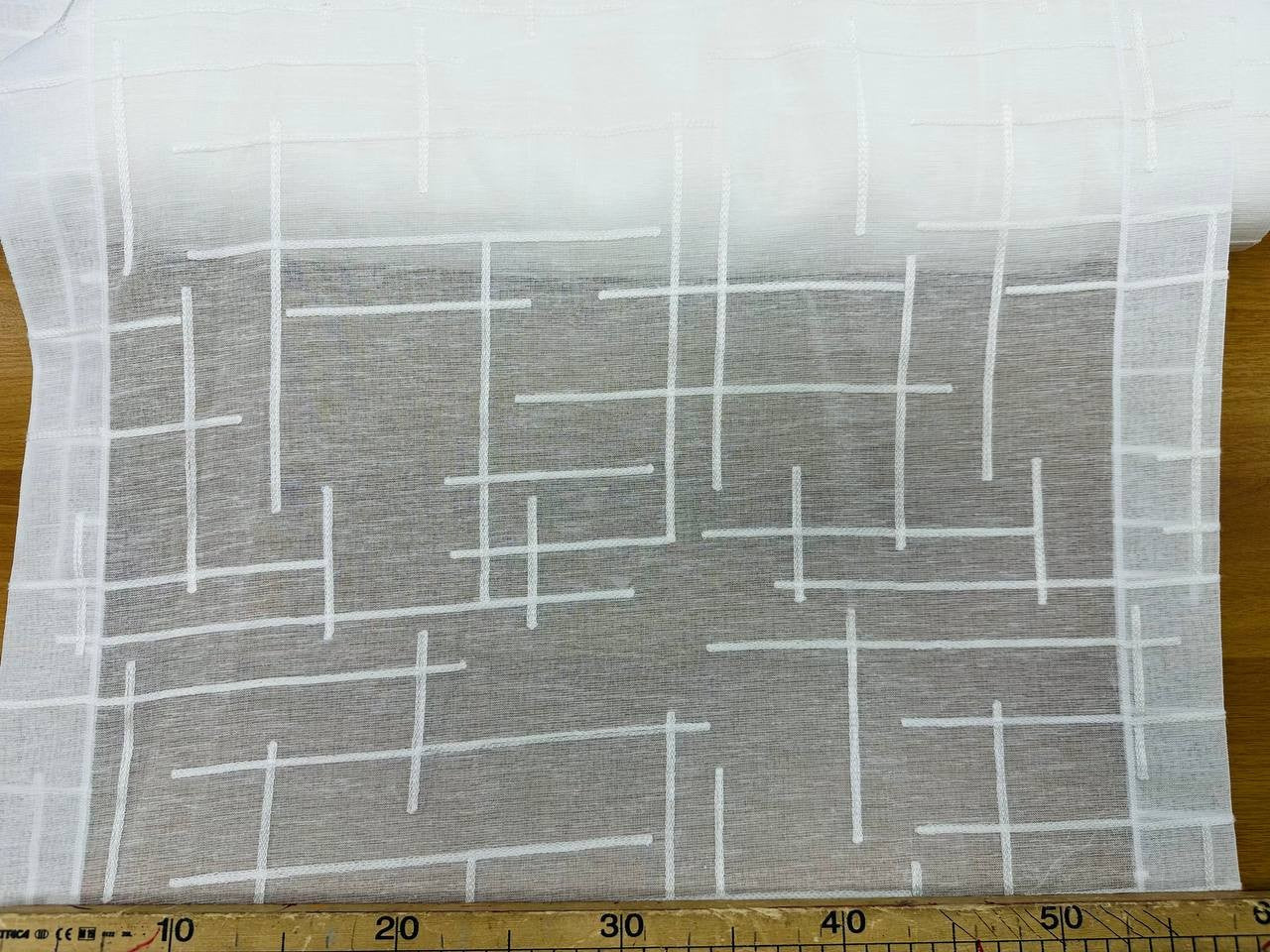 Tendina Geometrica Riga Bianco
