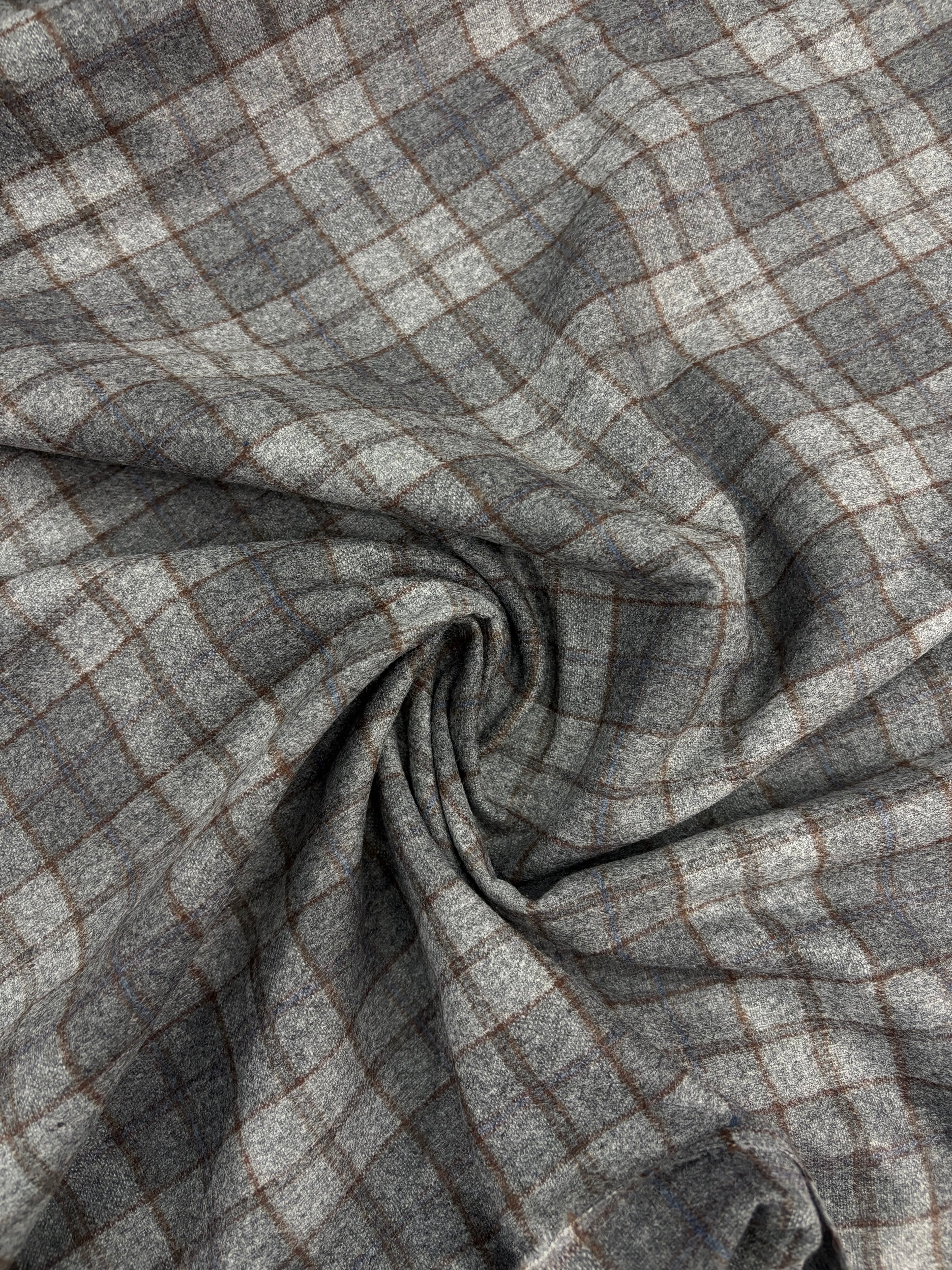 Tessuto Lana COTTA Tartan Quadro grigio