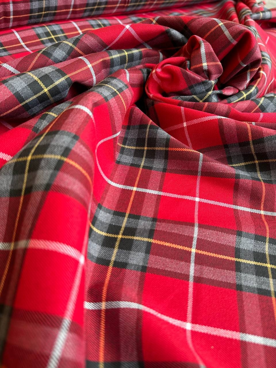 Tartan Lanetta Scozzese Quadrone Rosso - WorldTessuti
