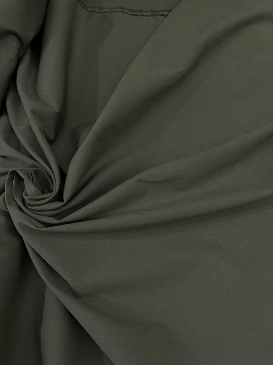 Cotone ALBA Popeline Verde Militare Elastico