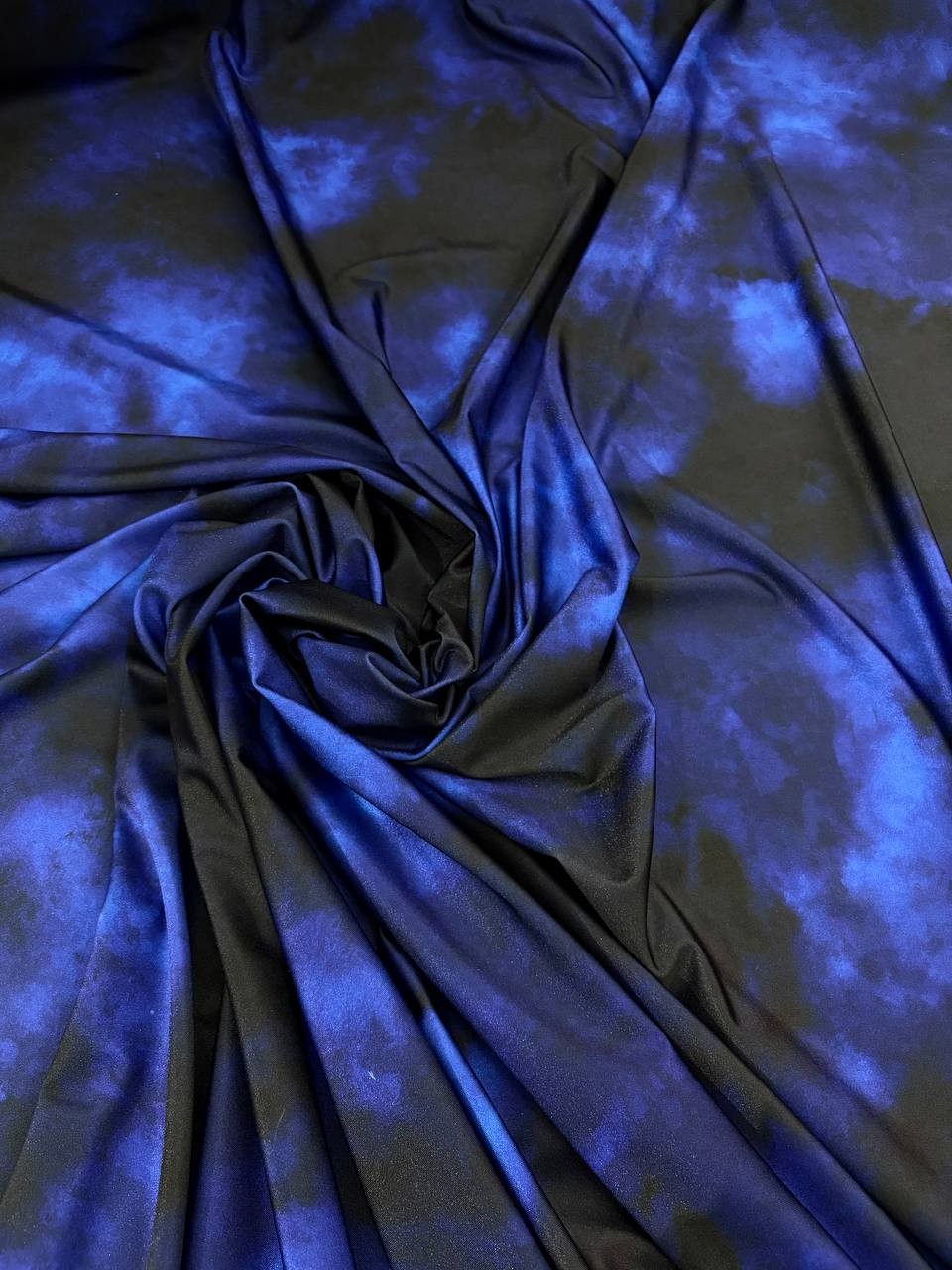Lycra Sfumata Maltinta Blu Nera - WorldTessuti