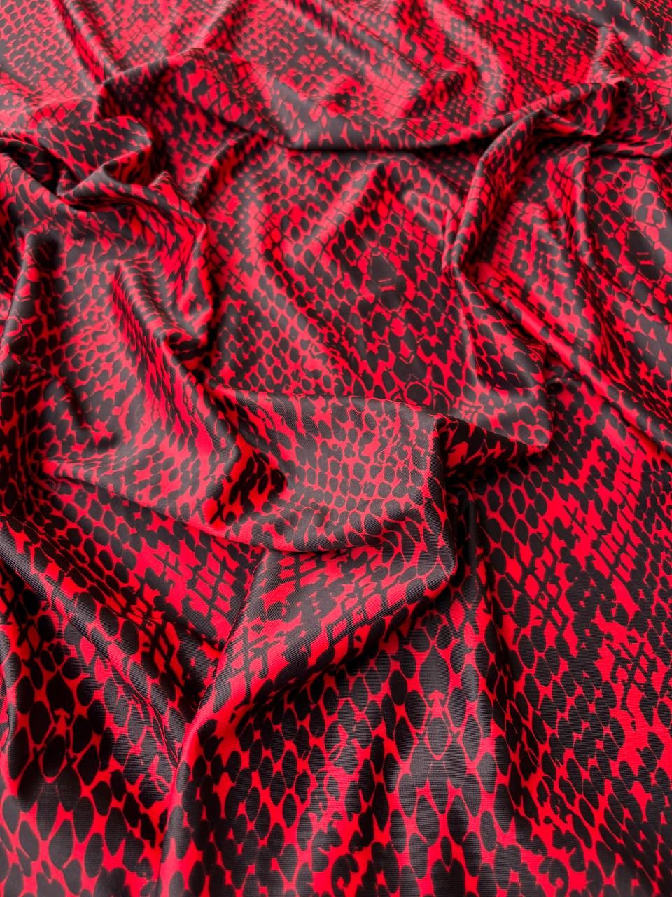 Lycra Animalier Squamato Rosso