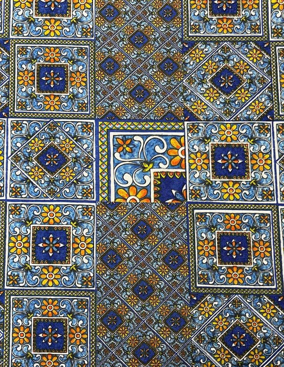 Tessuto Cotone Loneta Arredo Maiolica Capri
