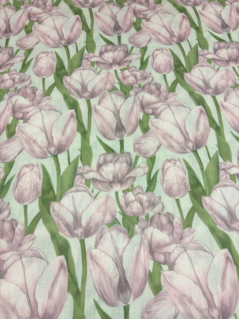 Scampolo Misto Lino Fantasia Tulipani Rosa 2,00x1,50