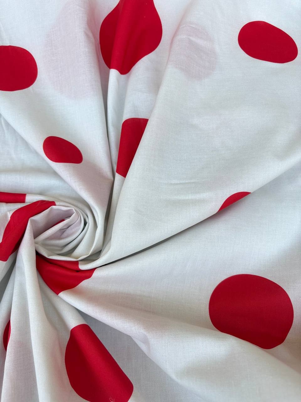 Cotone Percalle Pois Rosso Brand - WorldTessuti