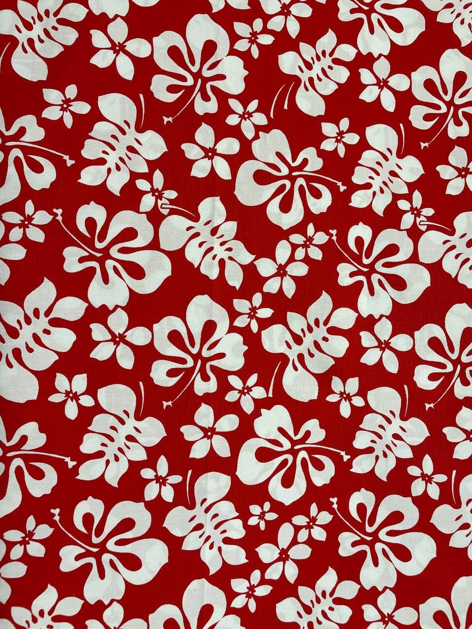 Cotone Floreale Rosso - WorldTessuti