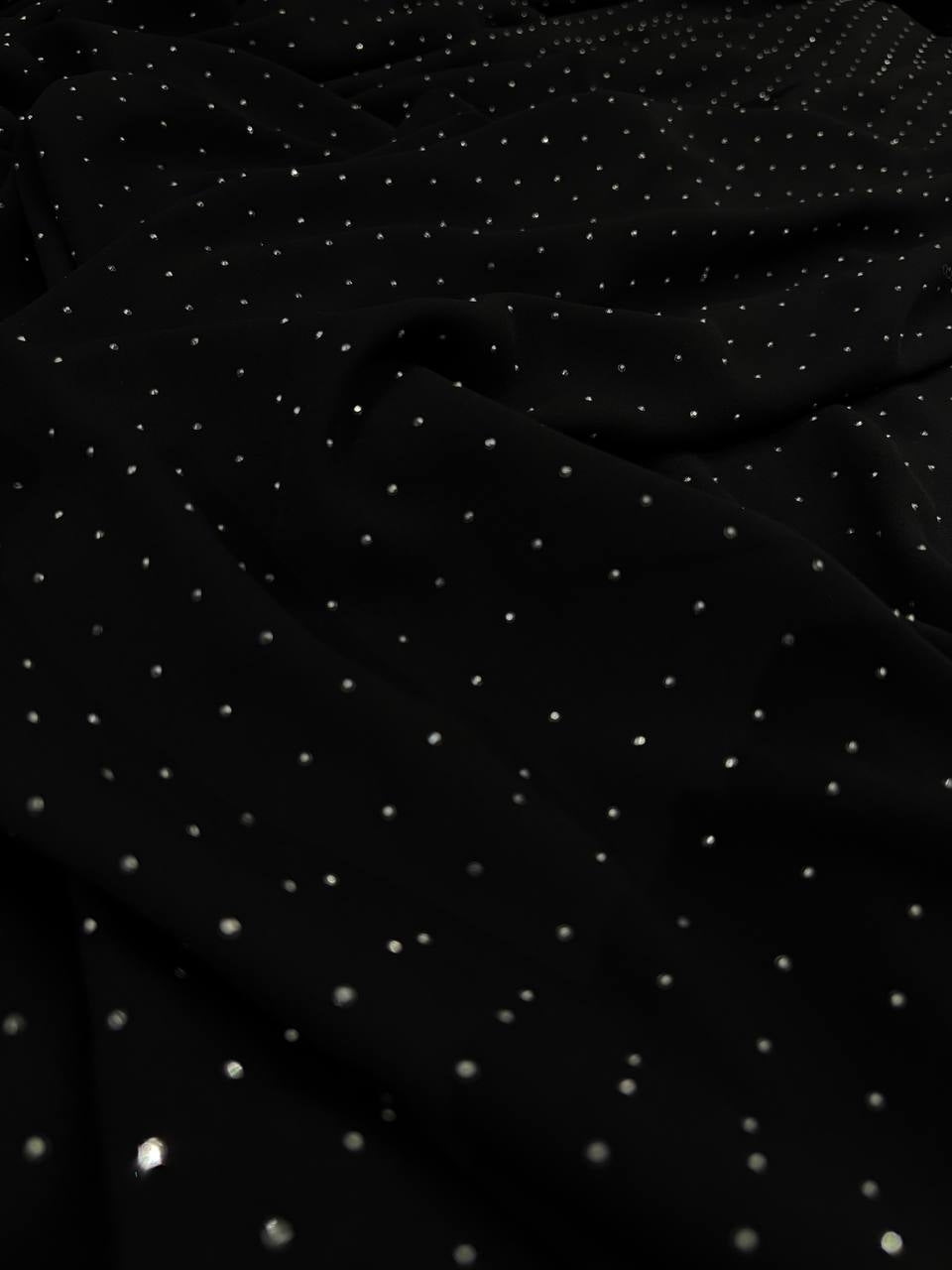 Triplo Georgette Nero Punto Luce Glitter - WorldTessuti