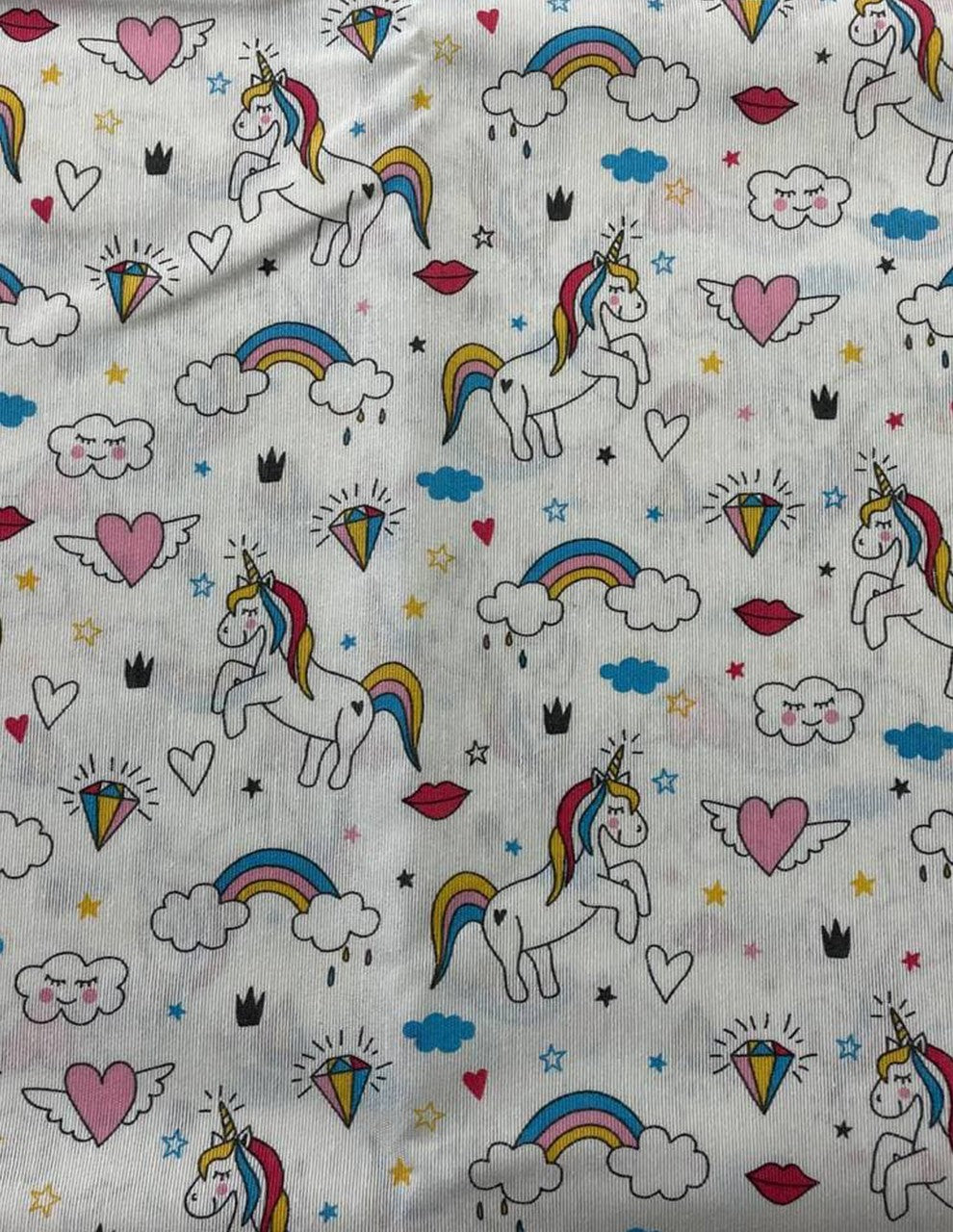 Scampolo Tessuto Cotone Doppio Loneta Unicorni 270X280 - WorldTessuti