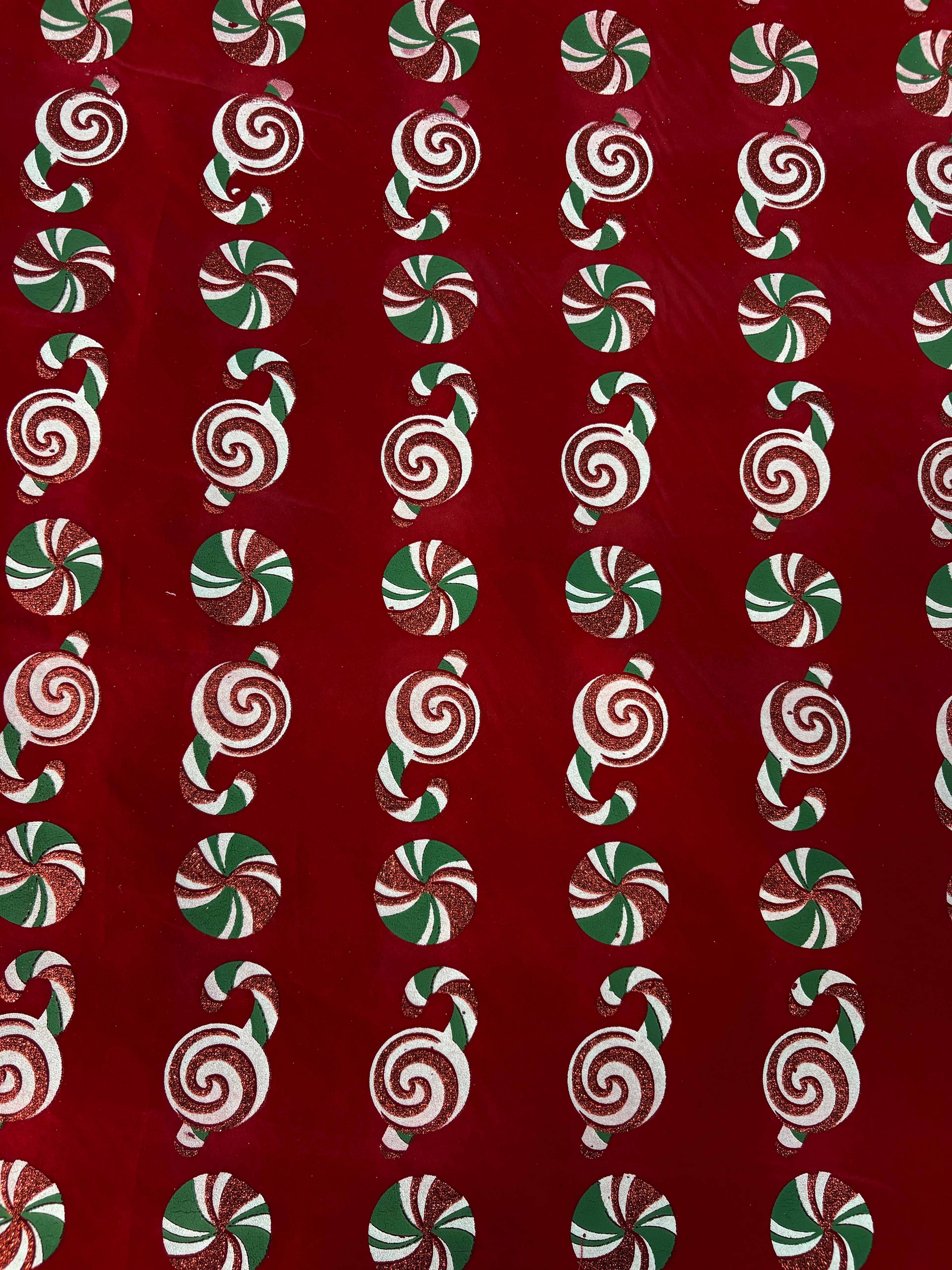 Velluto Rosso Floccato Natalizio