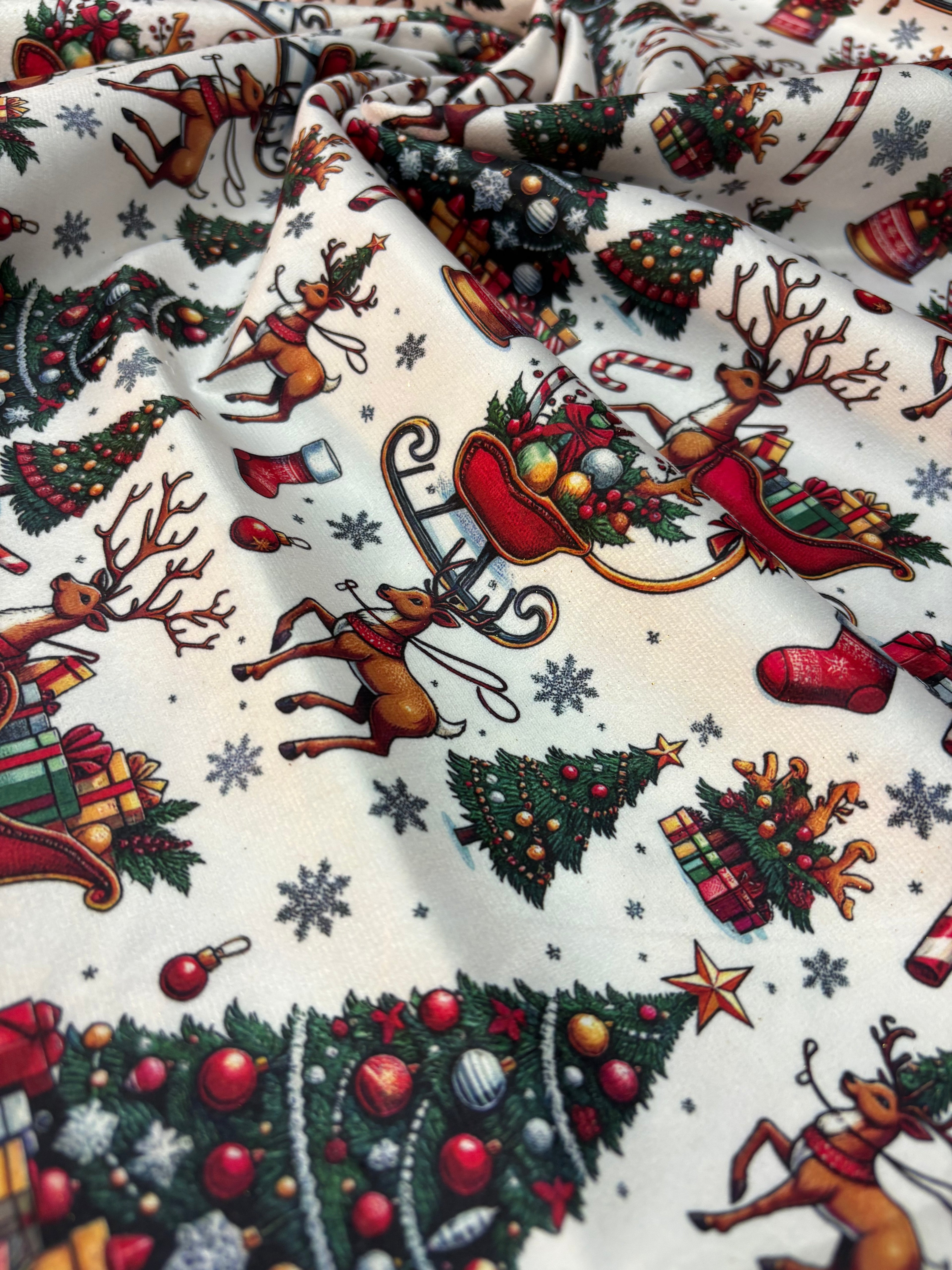 Velluto Bianco Natalizio Fantasia Natale