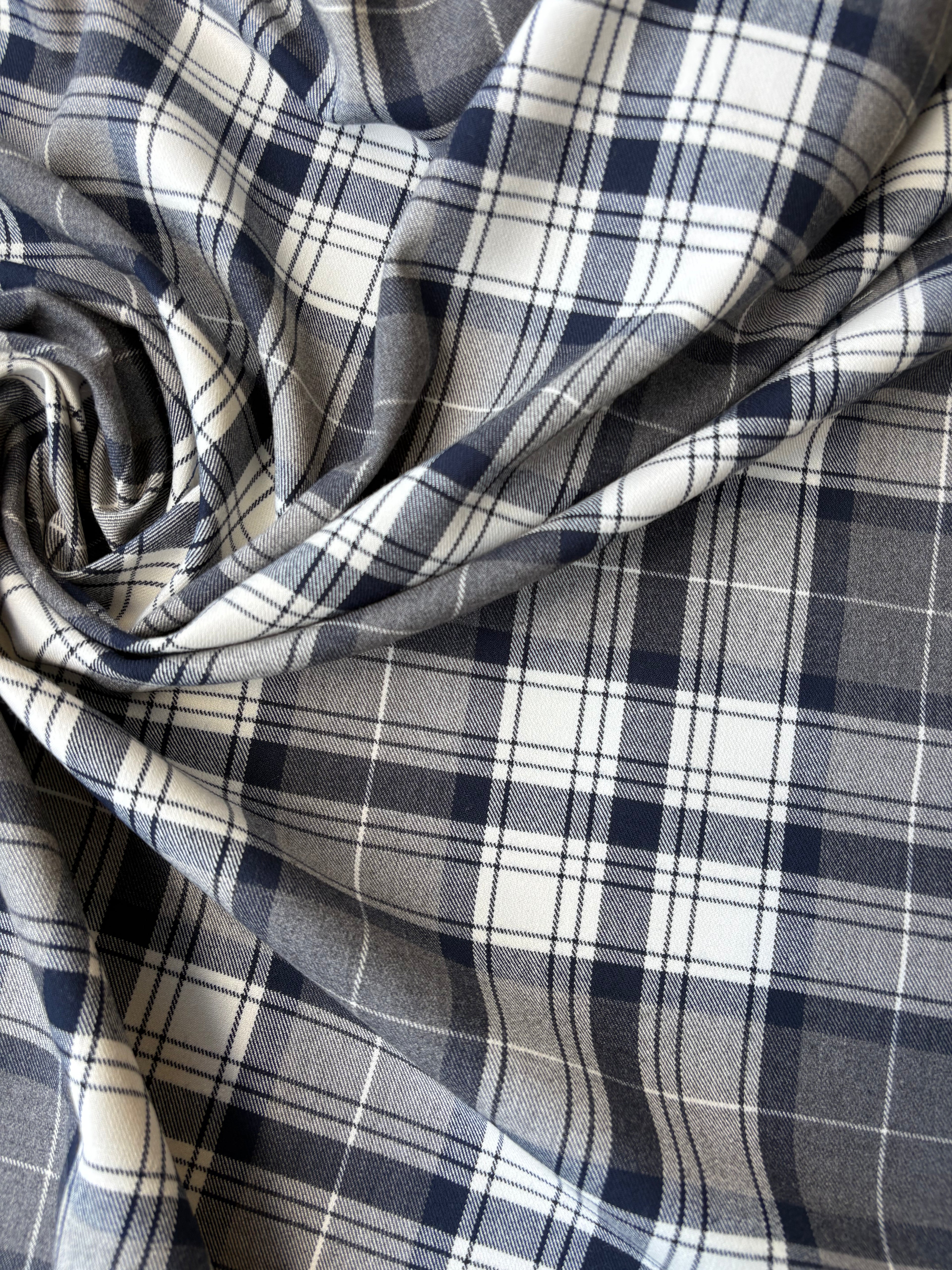 Tartan Scozzese Lanetta Laurent Grigio Blu
