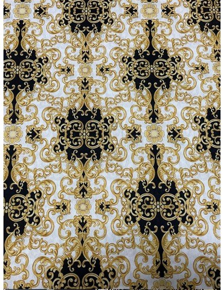 Scampolo Tessuto Greca Barocco Dorato Versus Cotone LONETA Arredo 270X280