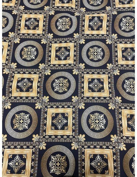 Scampolo Tessuto Barocco Patch Dorato Cotone LONETA Arredo 270X280