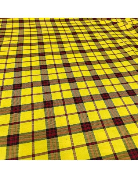 Tartan Scozzese Poliestere Giallo Quadretto Rosso
