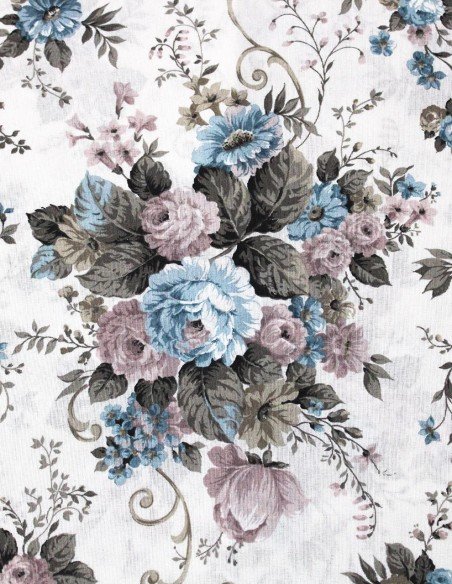 Tessuto Cotone Loneta Sanderson Fiore Al Metro