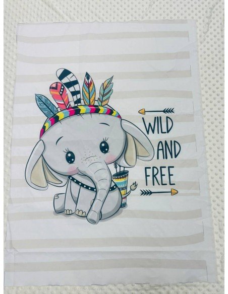 Pannello Cotone Elefante wild 100X70