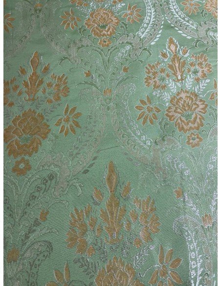 Tappezzeria Stile Ducale Blu Verde Avorio