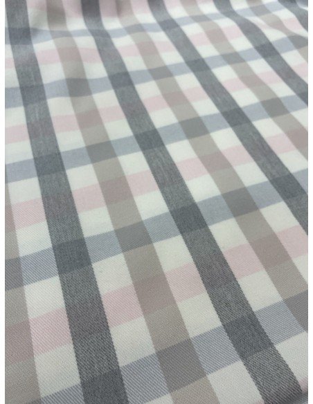 Tartan Scozzese Quadretto Grigio Rosa Edimburgo