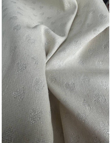 Cotone Panamino Cuore Glitter Argento