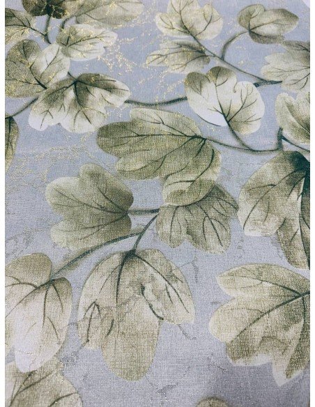 Scampolo Panama Digitale Foglie Fantasia Glitter