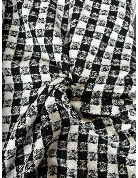 Tessuto Tweed Bouclè Tipologia Chanel Black White