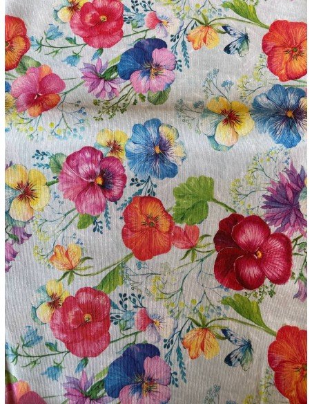 Scampolo Tessuto Cotone Floreale Rose Fiori Arredo 270X280