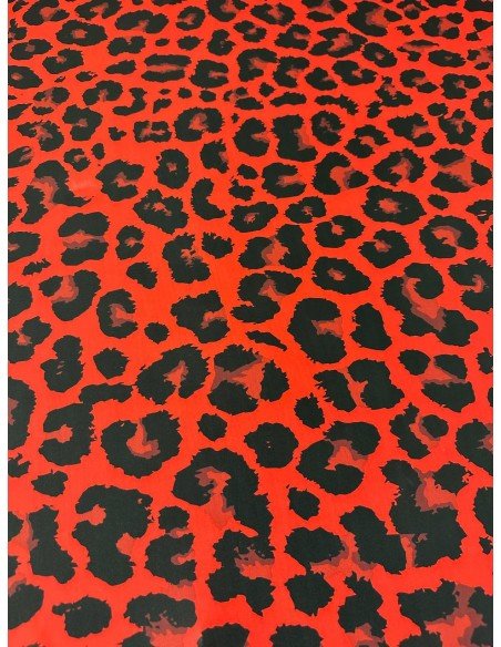 Lycra Maculato Animalier Rosso