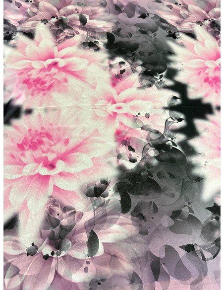 Scampolo Chiffon Floreale Arte Astratta 3,00x1,50