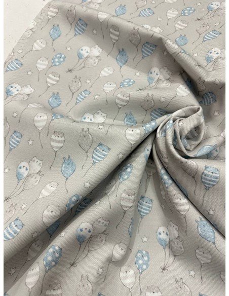 Piquet Cotone Millerighe Palloncino Cat Grigio Celeste