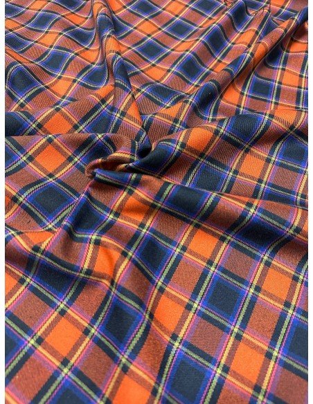 Tartan Scozzese Quadroni Arancio Blu