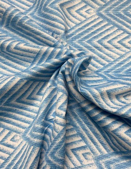 Tessuto Rasatello Spigato Celeste Azzurro 280h