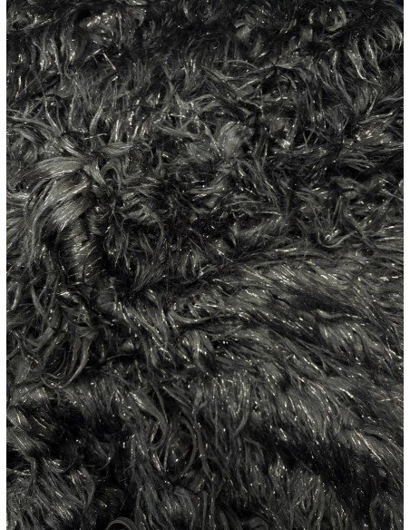 Ecopelliccia Pelo Lungo Filo Glitter NERA