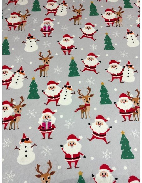 Scampolo Lycra Natale Grigio 1,00x1,50