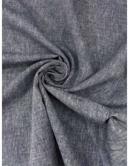 Tessuto Lino DANTE Melange Jeans Scuro(sottoprezzo)