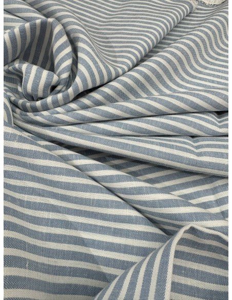 Tessuto cotone lino e cotone RIGA CELESTE MELANGE