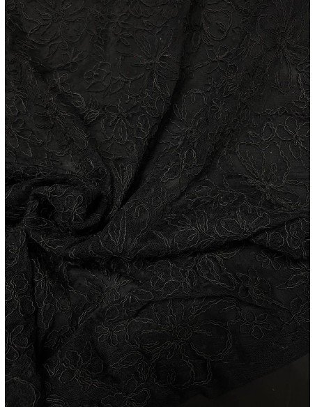 Pizzo Macrame Elastico Nero