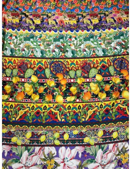 Satin Sicily MIX floreale Scampolo 3,00x1,50