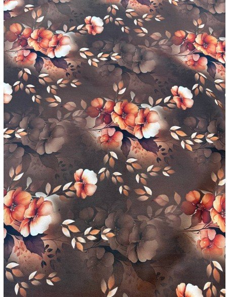 Satin Floreale Japan Marroncino Sfumato 3,00x1,50