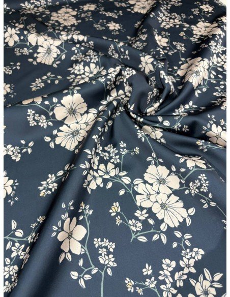 Scampolo Duchessa Elastica Floreale Blu 300x150