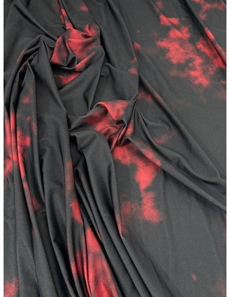 Lycra Sfumata Maltinta Rosso Nero