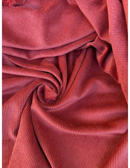 Velluto Rigatino Cotone Coste Arancio Pompeiano