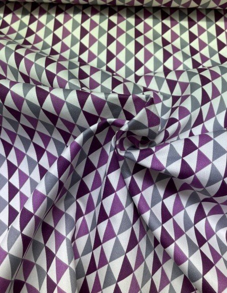 Rasatello Cotone Geometrico Spigato Viola 280H
